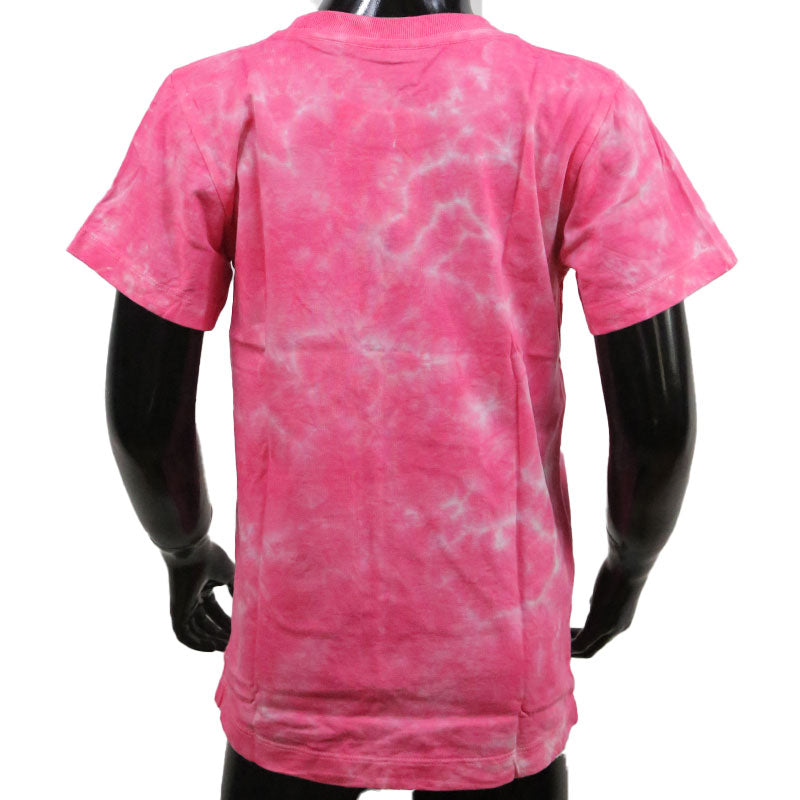 Kinder T-Shirt mit Katze und Blumen – Rosa Batik Design