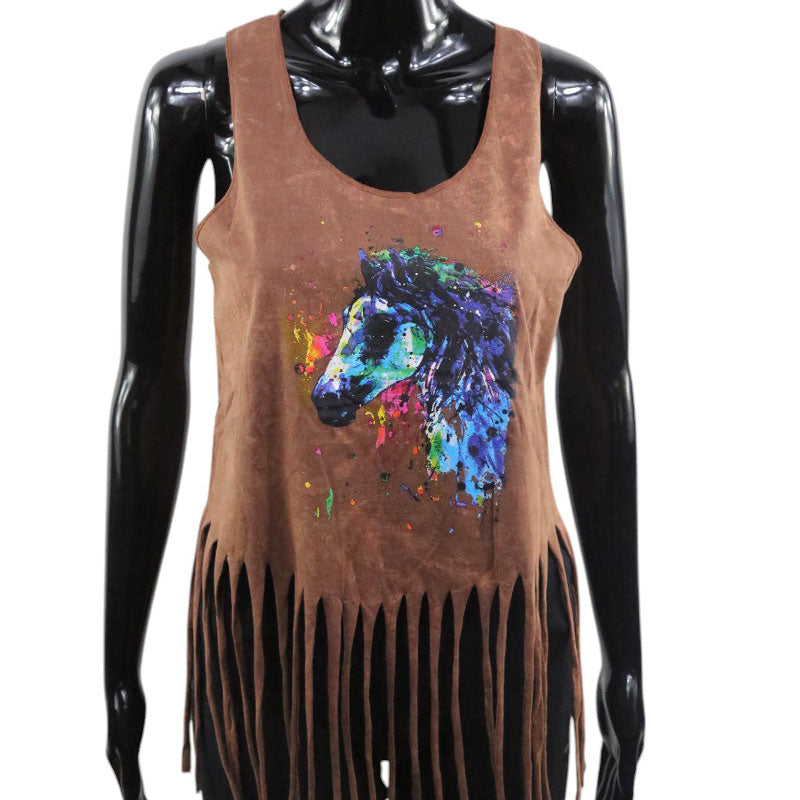 Pferde-Top Braun – Künstlerisches Aquarell