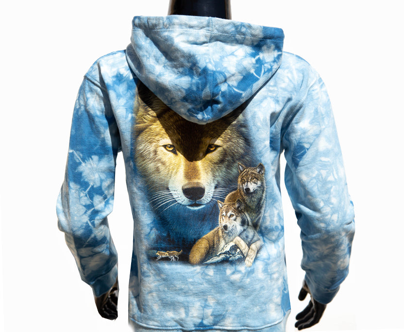 Kinder-Hoodie „Wolf Pack“ – Kapuzenpullover mit Wolfs-Motiv