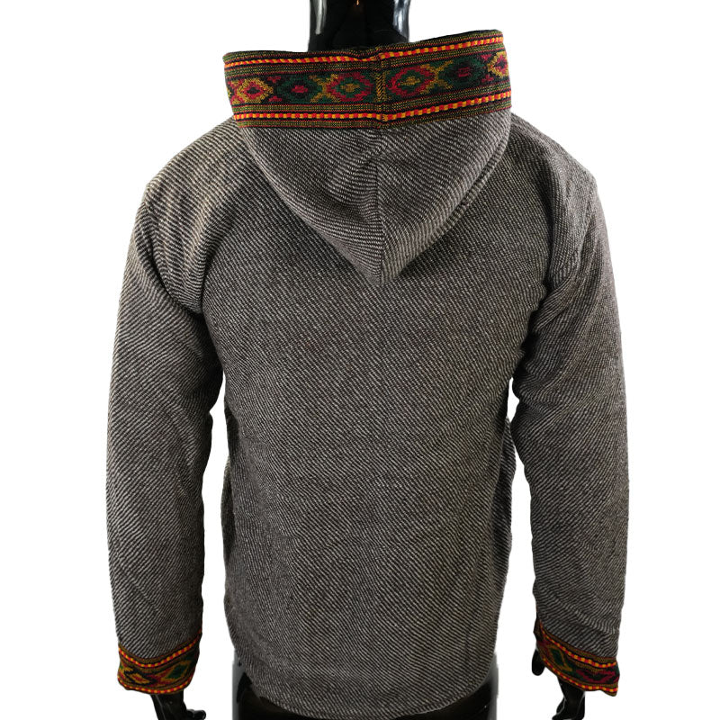 Boho Ethno Jacke Hellgrau