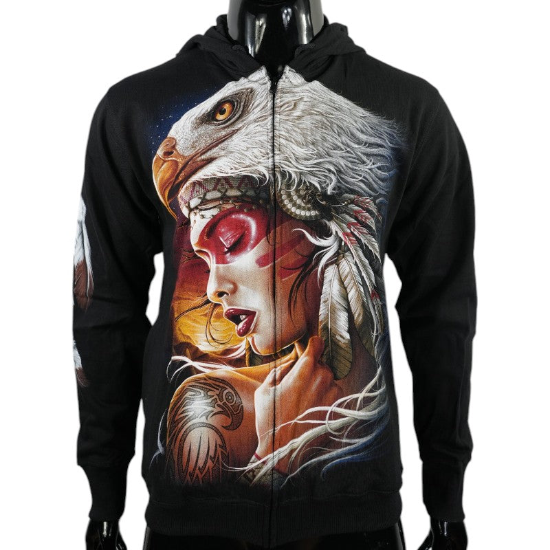 Hoodie „Spirit of the Eagle“ – Zip-Hoodie mit Native Art Print