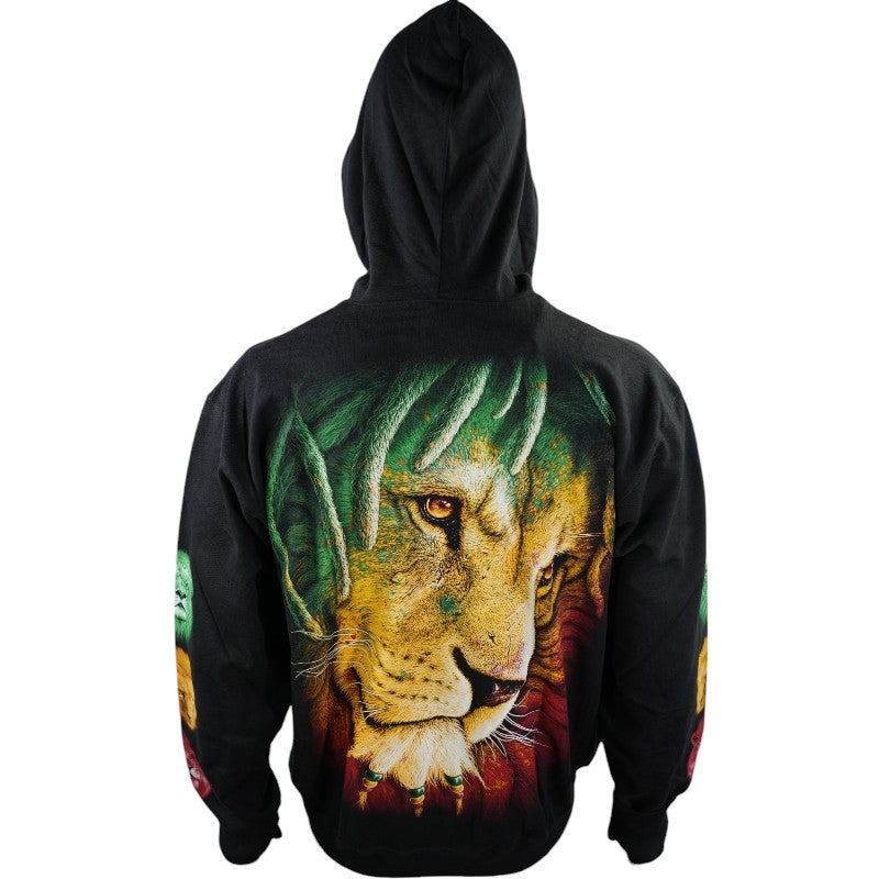 Zip-Hoodie Reggae Style – Löwe mit Dreadlocks