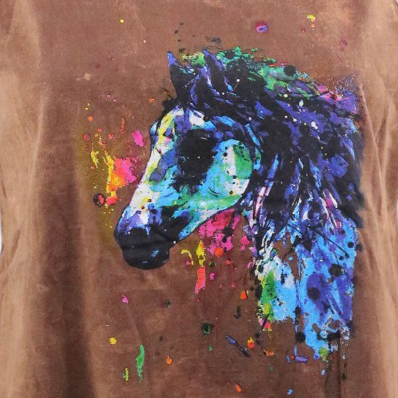 Pferde-Top Braun – Künstlerisches Aquarell